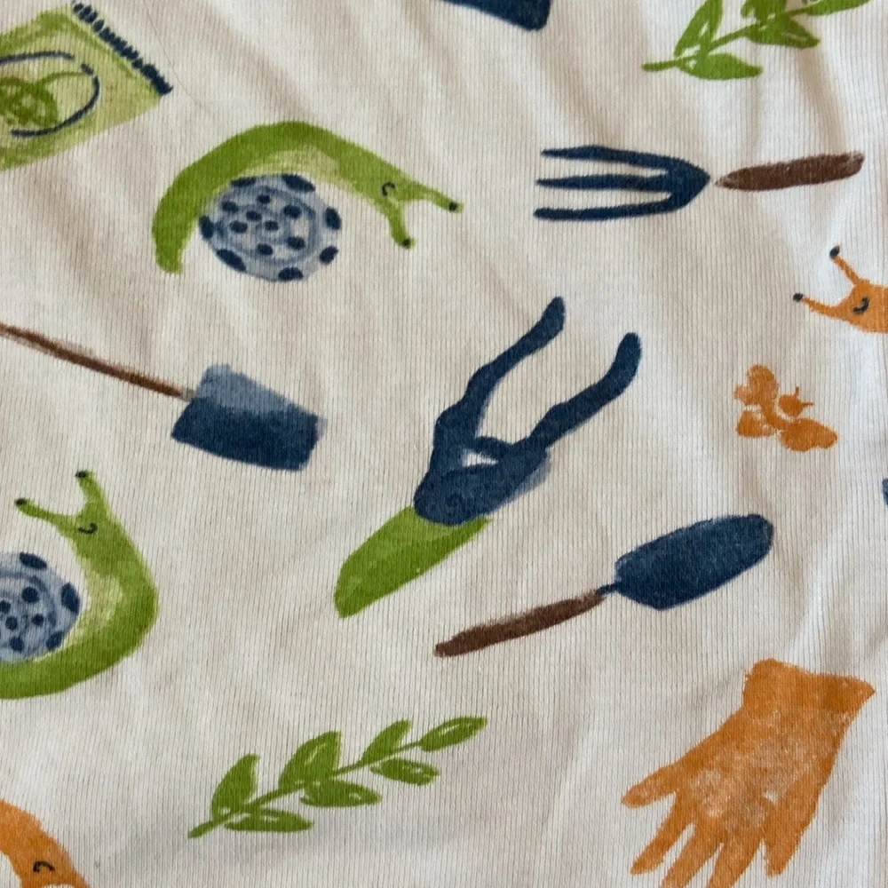 Burt’s Bees Baby garden matching set boys size 2T plants snails pajamas preppy